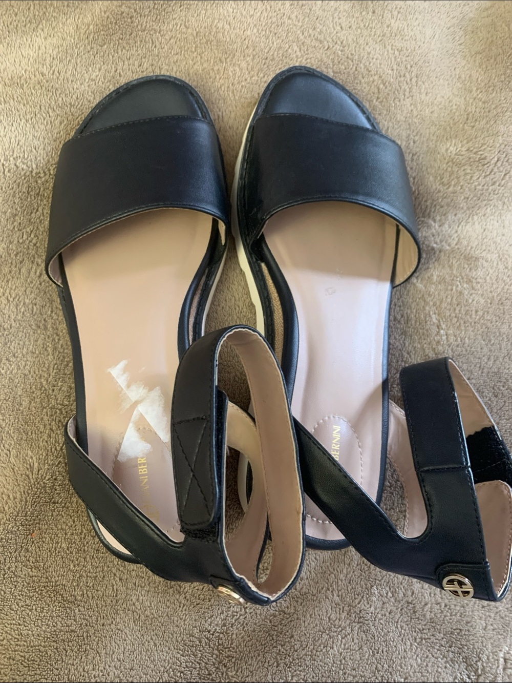 Giani Bernini Black Open-Toe Ankle-Strap Sandals
